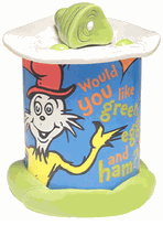 Dr. Seuss Green Eggs And Ham Tin & Ceramic Cookie Jar